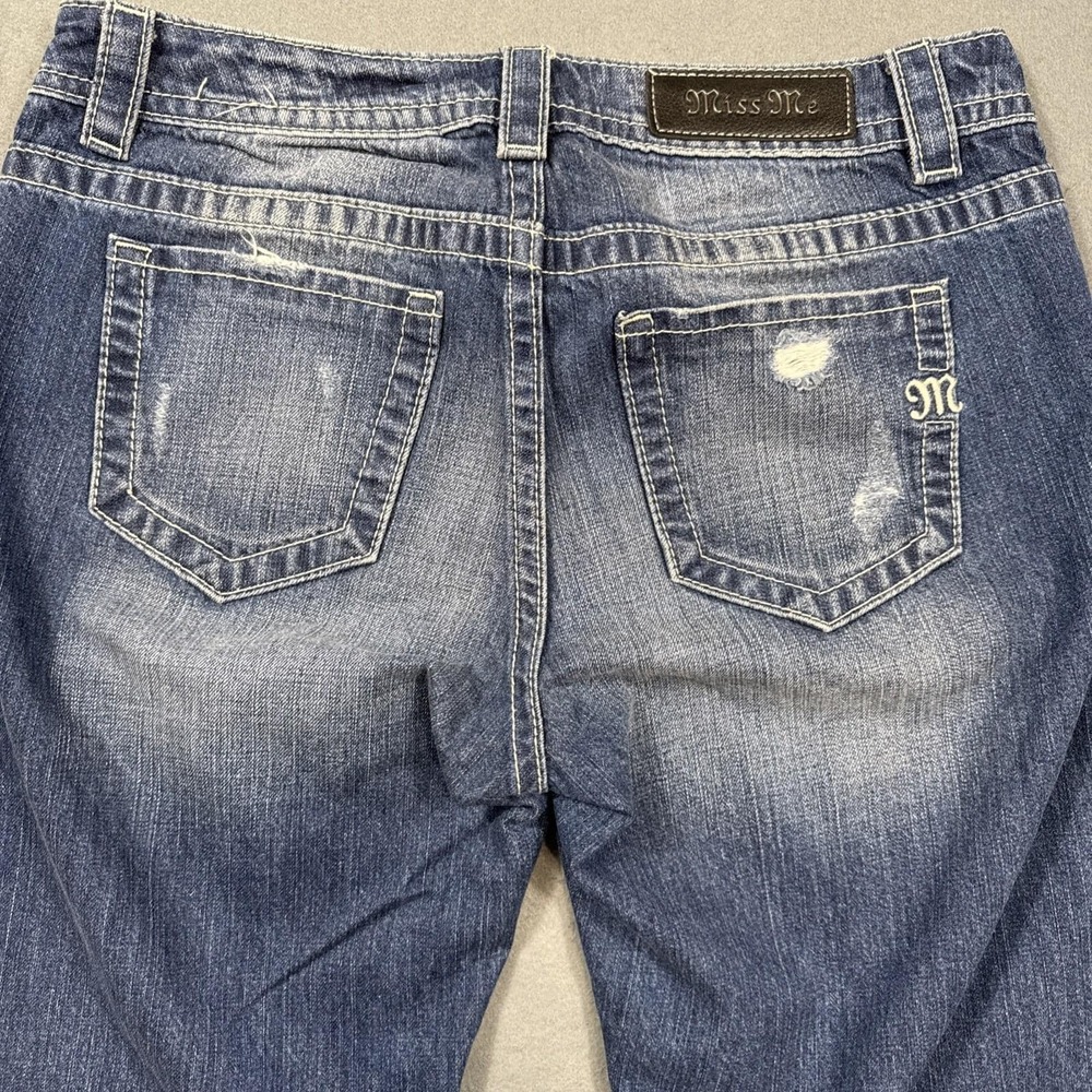 jEANS bOYFRIEND aNKLE Miss Me women 27 jPB5014 fACTORY distressed tHICK sTITCH
